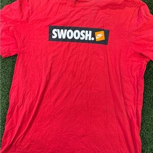 Nike Red 'SWOOSH.' Graphic Short Sleeve Tee